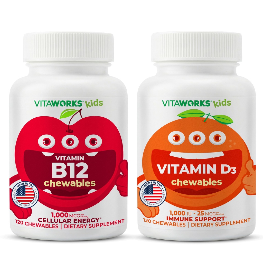 Deti Vitamín B12 Žuvačky + vitamín D3 1000 IU Žuvačky