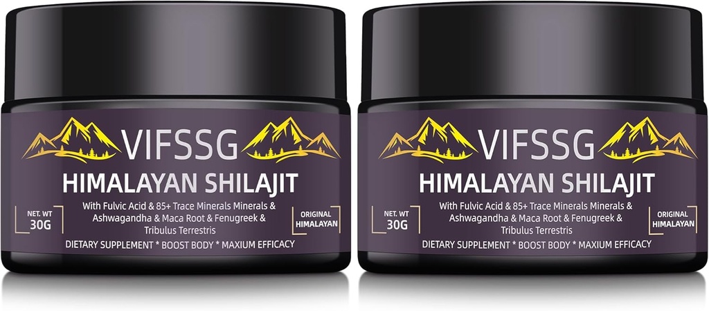 700 Mg Shilajit Supplement, Natural Organic Shilajit Resin Supplement, Shilajit Himalayan Organic, Gold Grade Nature Shilajit s 4 in-1 Complex for Energy Support, 60 Grams, 2Pack