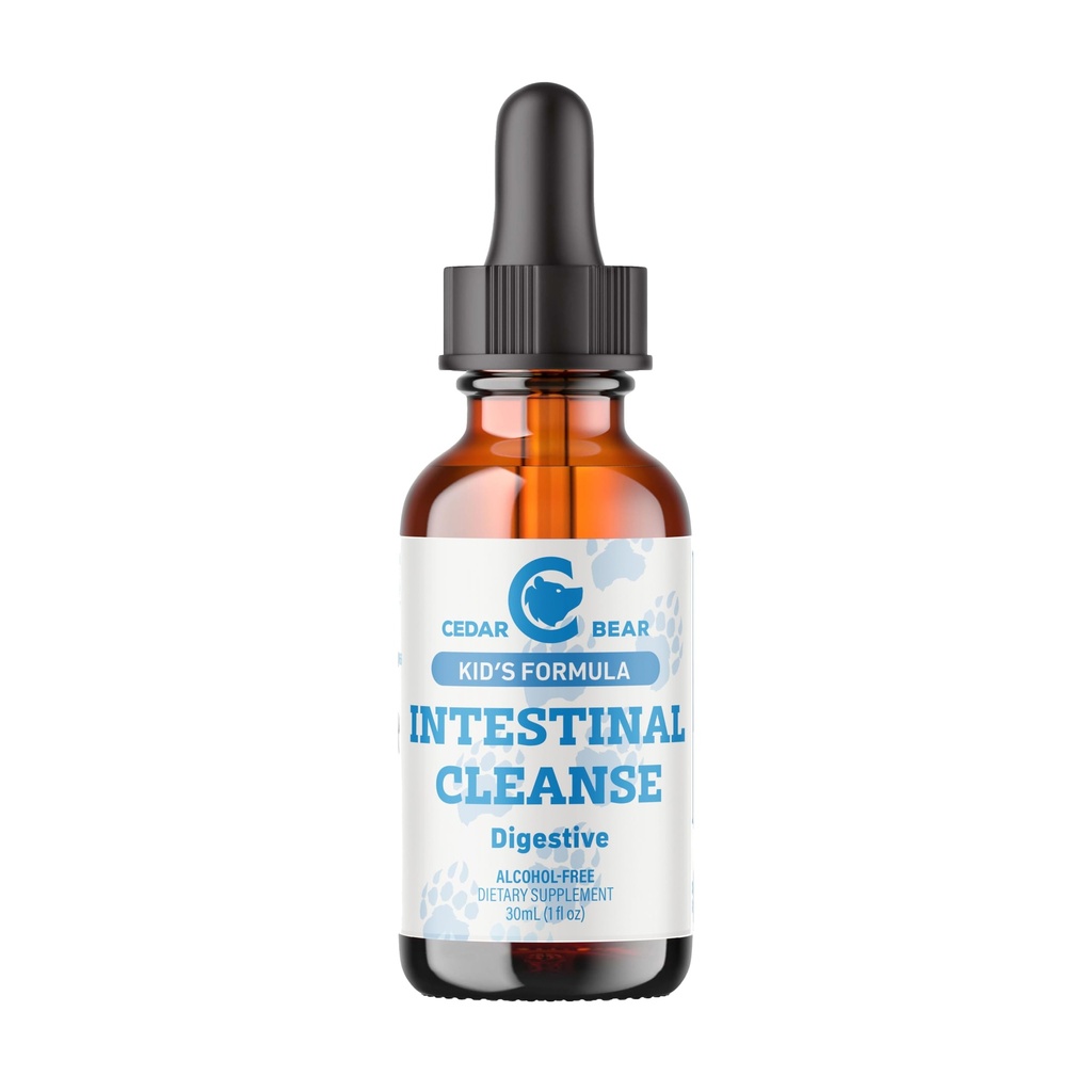 Cedar Bear - Intestinálne čistenie pre deti, Liquid bylinné doplnky pre detoxikáciu a trávenie očistiť s prírodnými bylinami, bez alkoholu Gut čistenie kvapky pre deti, 1 fl oz / 30 ml