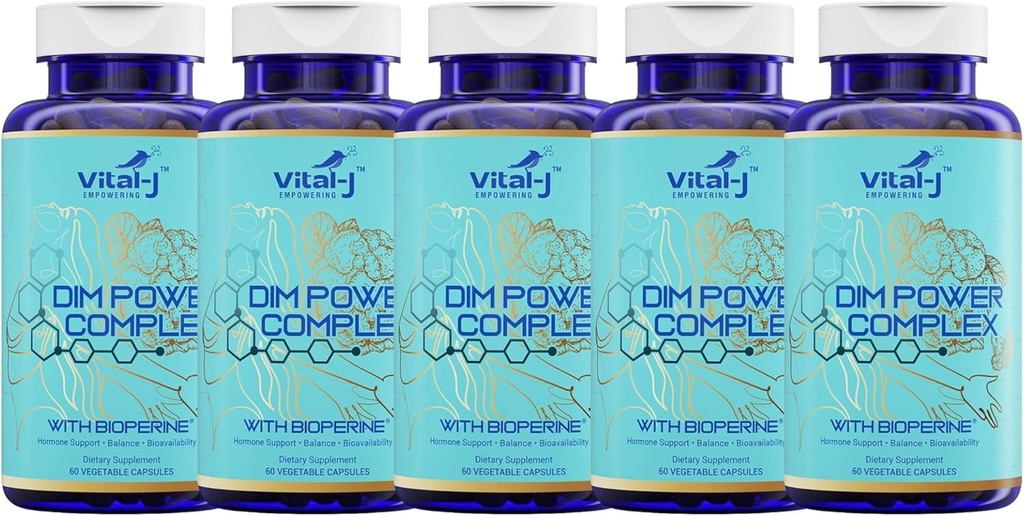4-in-1 DIM Potent Complex 300mg - Estrogen Balance and Metabolizmus, Energy & Menopauza Suplement with Bioperine (x4), Calcium and Brokolica Extract - for Women and Men 150 Servings