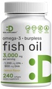 DEAL Application Omega 3 Fish Oil Supplements, 3,000mg per serving, 240 Softgels 