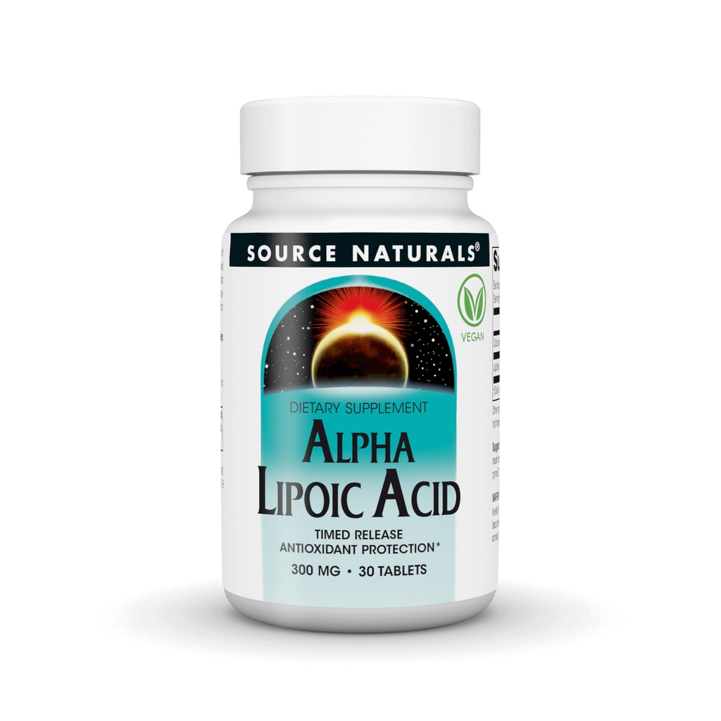 Zdroj Naturals Alpha Lipoic Acid - podporuje zdravý cukrový metabolizmus, funkcie pečene a generácie energie*, 300mg - 30 Tablety s časovým uvoľňovaním