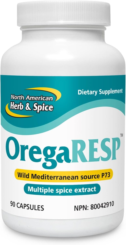 SEVERNÁ AMERICKÁ HERB & SPICE OregaResp - 90 Veggie Kapsule - Immune & Respiratory Health - Cumin, šalvia, Oregano Oil - Trezor pre deti a domáce zvieratá, Non-GMO - 90 Servisov