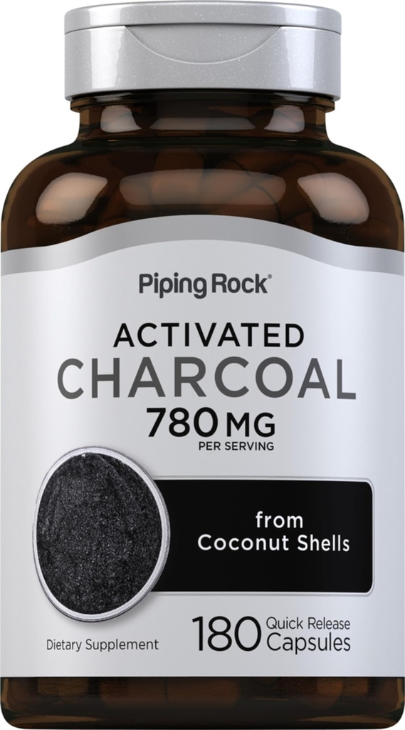 Piping Rock Aktivované Charcoal Pills 