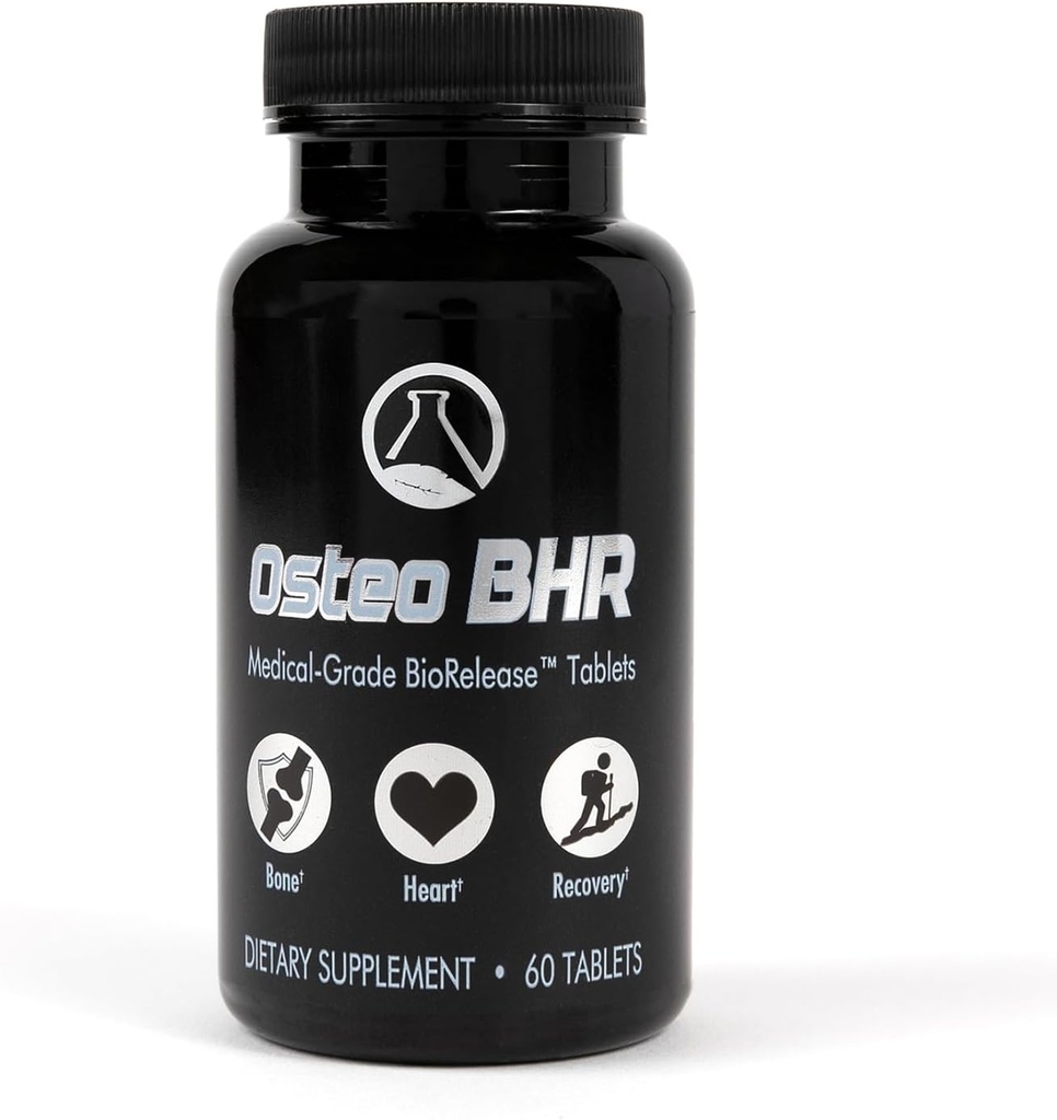 Osteo BHR - 60 Ct Bone Repair Supplement w Ipriflavón, vápnik, horčík, bór, vitamín K2 a D3 pre zdravie a obnovu kostí. Optimálne využitie vápnika pre zdravé srdce a artérie.