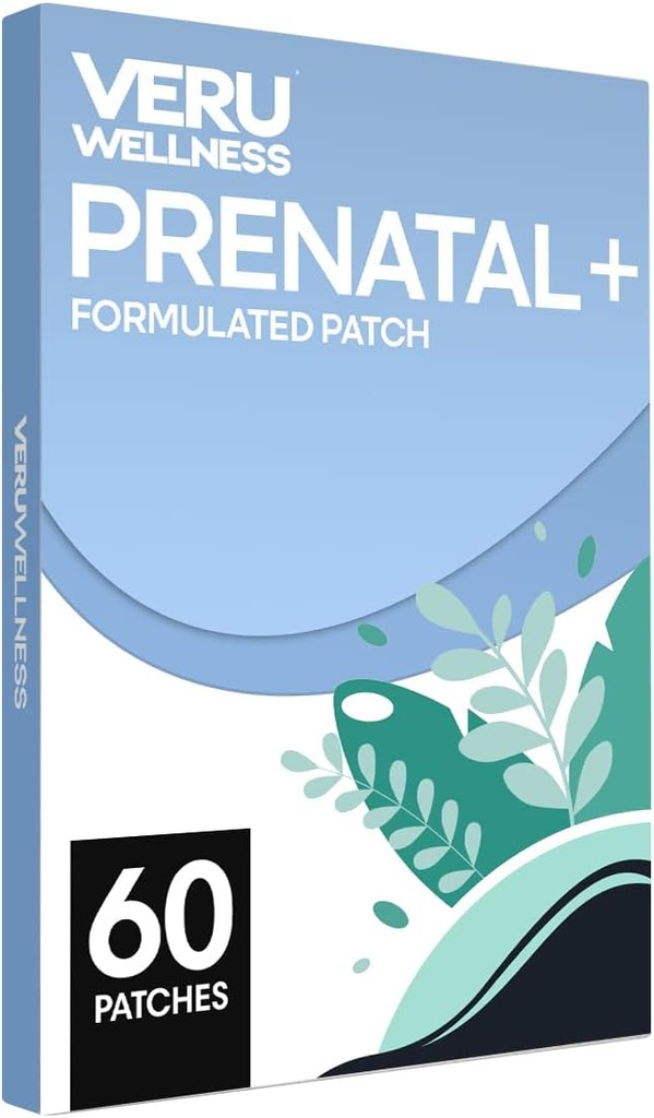 Veru Wellness Prenatal Plus Daily - Essential Multinatal Folate, Calcium, Magnézium - Self Adhezive Patch (60 Patch)