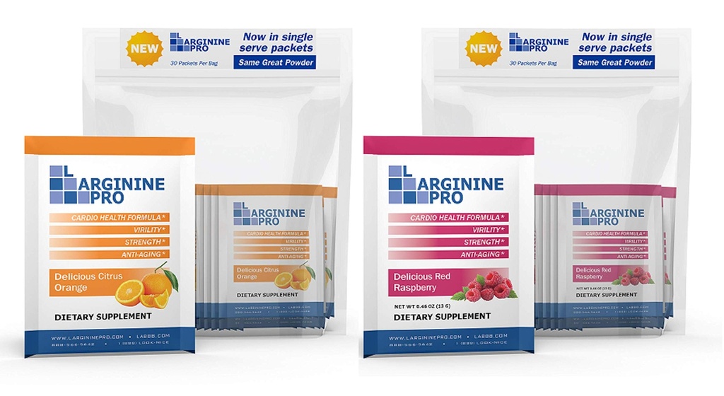 L-ARGININE PRO Supplement Powder 60 Packets Single Serve Travel Size 