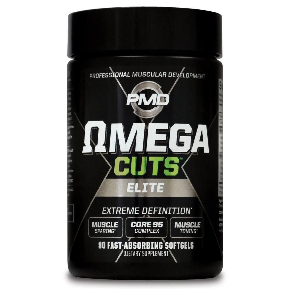 PMD Sports Omega Cuts Elite Fat Loss-Muscle Definovanie vzorca - Omega mastné kyseliny, MCT a CLA pre svalovú definíciu a údržbu - Keto Friendly for Women and Men - Stimulant Free (90 Softgels)