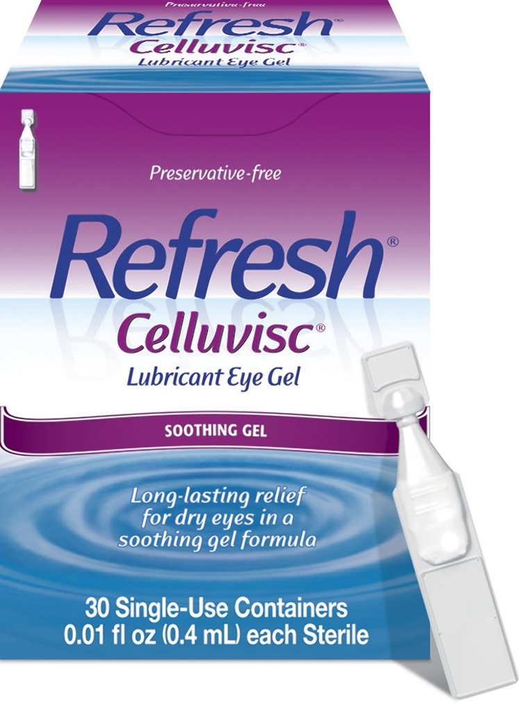 Obnoviť Celluvisc Lubricantný očný gél pre suché oči, kvapky bez konzervačných látok, 0,01 Fl Oz s jedným použitím, 30 Počet