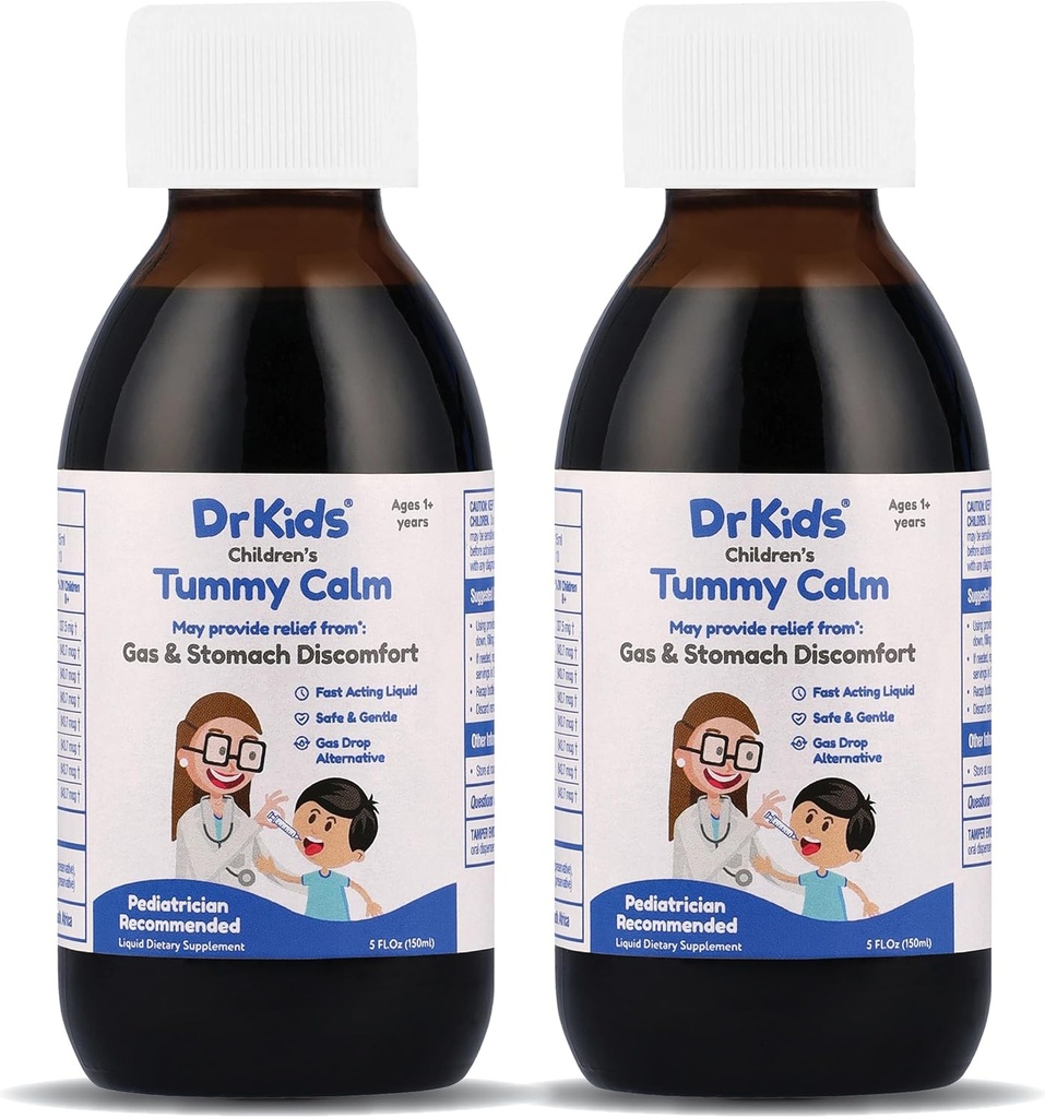 Tummy upokojte Dr. Kids Children as Gas Relief & Upset Support, Alternative Gas Drops for Newborns & Kids, Safe & Gentle Oral Solution, Natural Cescape Relief, 5 Fl Oz (Stock of 2)