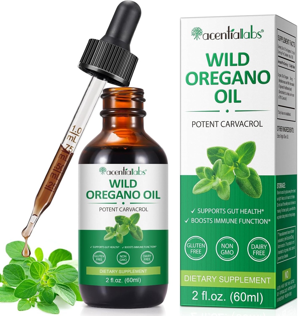 Organické oregano olej kvapalné kvapky, koncentrované rastliny na báze Wild Oregano extrahovaný olej alebo muži a ženy Boosting Immune/Energy, Podpora tráviaceho systému, Non GMO Vegan 60ML/2 Fl Oz