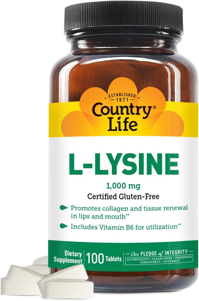 KRAJINA ŽIVOTNÉ VITAMÍNY L-lyzín 1000 Mg s B-6, 2.5 libra