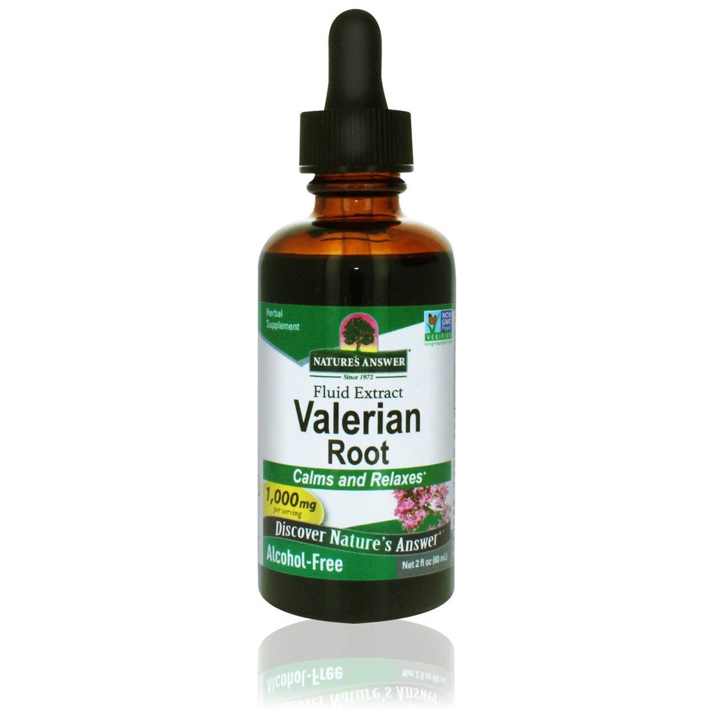 Nature's Answer Valerian Root 2 Ounce Extract - bez alkoholu, bez lepku, Kosher, Non-GMO, Made in USA - Pokojná a relaxačná podpora - Valerián Root for Sleep, Rest Aid
