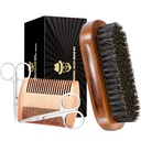 Son Boar Bridle Brad Grooming Set pre mužov - Rectangular Brush, Comb, 2 fúzy nožnice, Cestovné tašky