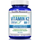 Vitamín K2 MK7 (MenaQ7) 100 mcg w/Coconut Oil for Superior Absorbtion, Dietary Health Supplement, 120 Vegan Tekuté kapsuly na podporu kostnej sily a hustoty pre dospelých Ženy a muži