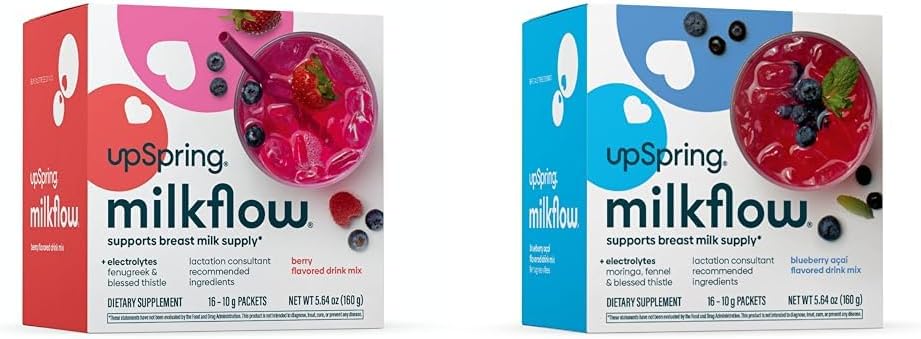 UpSpring Milkflow Elektrolyte Dojčenie Supplement Drink Mixes with Fenugreek & Moringa 