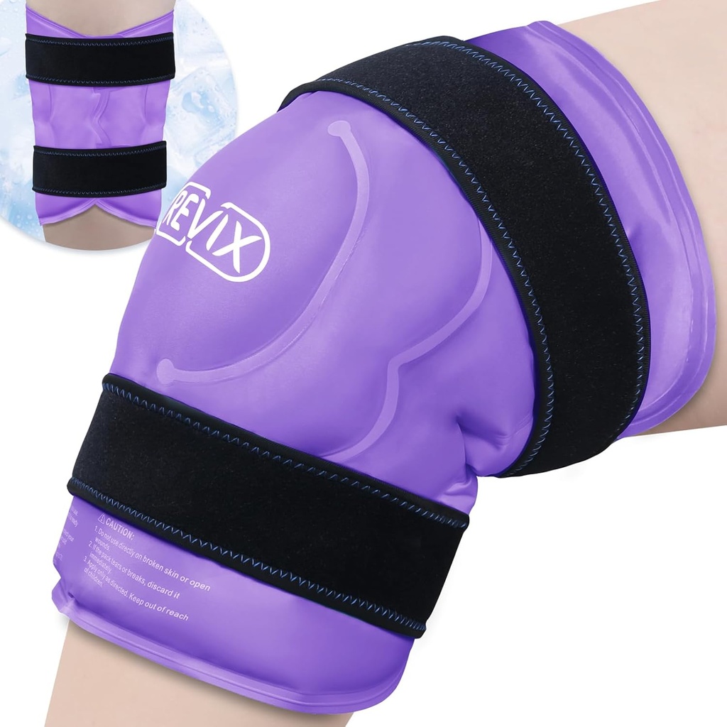 REVIX 20" XXXL Ice Pack pre Knee Discomfort a únava, opakovane použiteľné extra veľké studené balenia pre relaxáciu, Knee Replacement chirurgia, Podpora flexibility a mobility so studenou terapiou, fialové