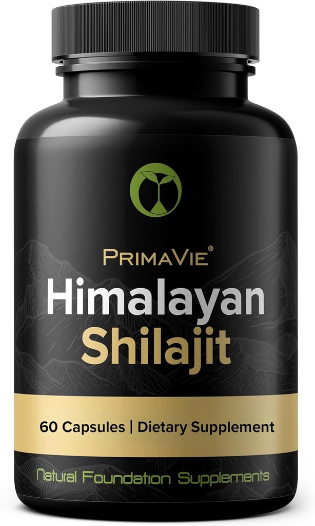 Shilajit Kapsule Vysoká sila Purifikovaný Primavie Shilajit Zber v 10 000 nohy z himalájskych hôr Bohaté na Fulvic Acid & Trace Minerals 3. Party Testované 100% prírodné vyrobené v USA (60)