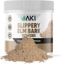 AKI Slippery Elm Bark Powder - Plant-Based Protein, Ukľudňujúce Remedy pre tráviace wellness & Throat Comfort - Vegan-Friendly, Gluten-free, non-GMO & bez umelých prísad (4oz/113g)