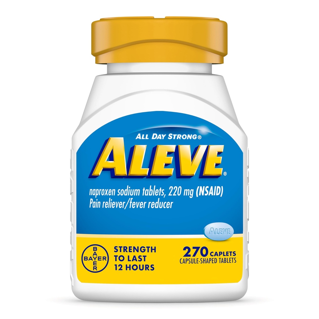 Aleve Bolesť Reliever & Horúčka Redukcia Naproxen Nátrium Caplets, Úľava od bolesti tela, 270 Počet