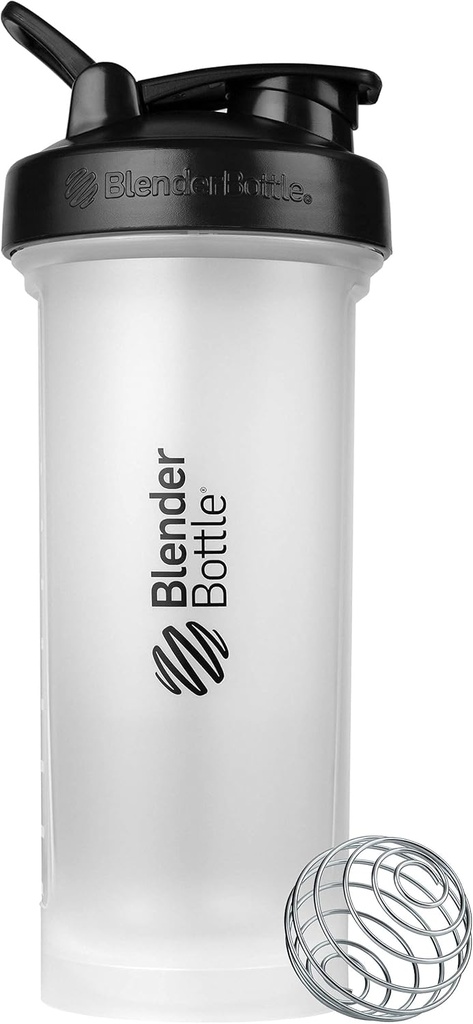 BlenderBottle Classic V2 fľaša Shaker Ideálne pre proteínové Shake a pre cvičenie, 45-Ounce, Clear/Black