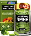 Lipozomálne NMNH doplnok (Dihydronikotínamid mononukleotid) - Vysoká čistota NAD pre Anti Aging, Energy, Focus - Pure NMNH Organic 60 kapsúl - 300 mg