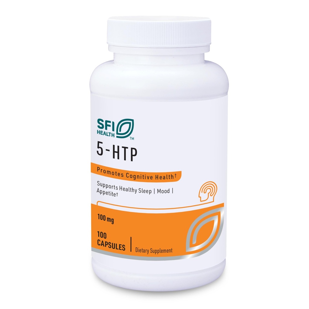 Klaire Labs SFI Health 5-HTP 100 mg - Hypoalergénna 5-HTP z extraktu Griffonia Seed - Hydroxytryptofán Serotonín Suplement to Promotion Mood (100 Kapsule)