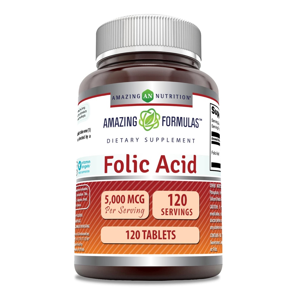 Amazing Formules Folic Acid (vitamín B9) Supplement 