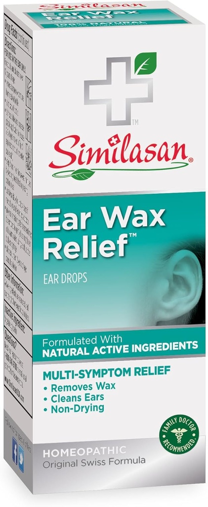 Similasan Ear Wax Relief Ear Drops, 33-Ounce Fľaše (Pack of 3)