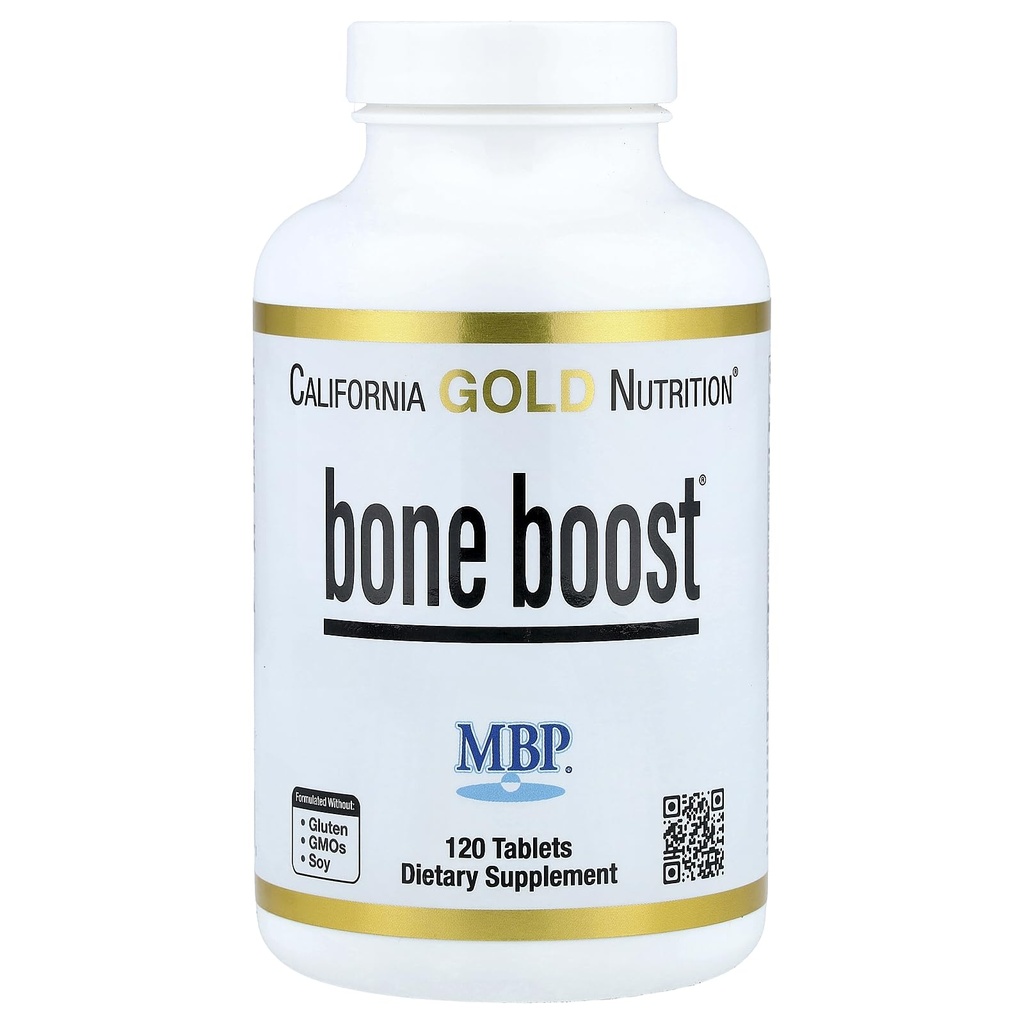 Kalifornia Gold Nutrition Bone Boost Supplement, Support for Bone Health, Nutrient Blend with Calcium and Vitamin D, Vegetarian Friendly, Gluten Free, non-GMO, 120 Tablets