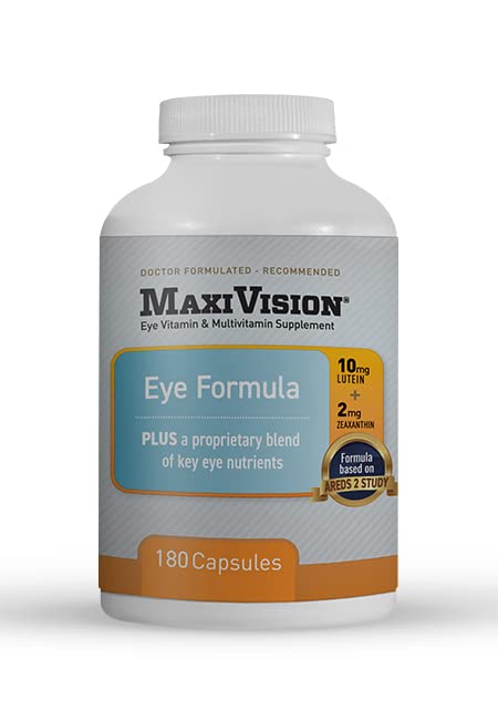 MaxiVision® Eye Formula - Eye Vitamin Based on AREDS 2 Study - Age-Rentrated Macular Support (1 B, 180 Kapsule)