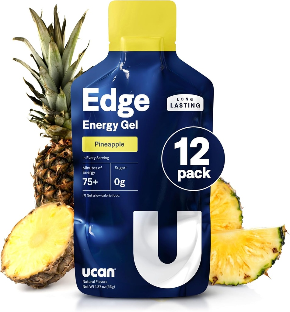 UCAN Edge Energy Gel Shots, Ananás (12, 1.87 Ounce Pakets) pre beh, školenia, cvičenia, Fitness, Cycling, Crossfit 
