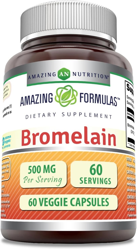 Amazing Formules Bromelain 500mg 2400 GDU, 60 Veggie Capsules 