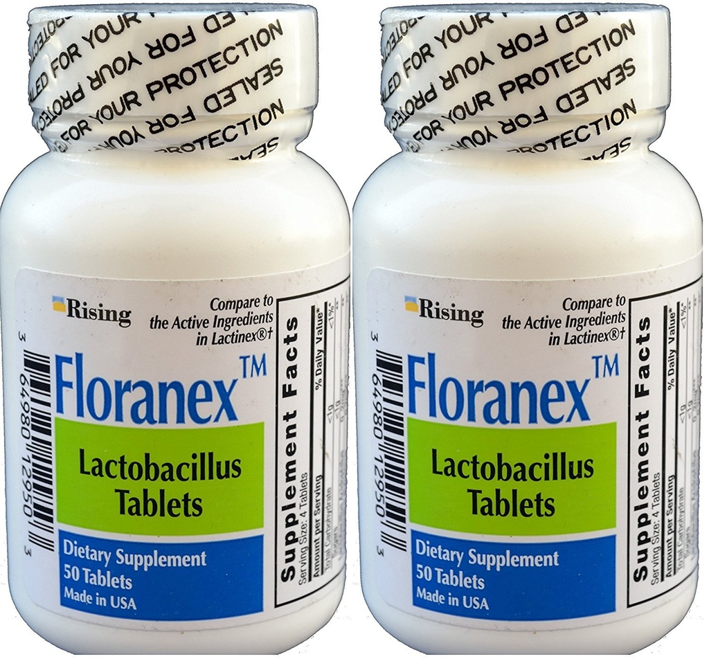 Floranex Probiotikum pre Colon Health Generic pre Lactinex 50 tabliet vo fľaši Balenie 2 celkovo 100 tabliet