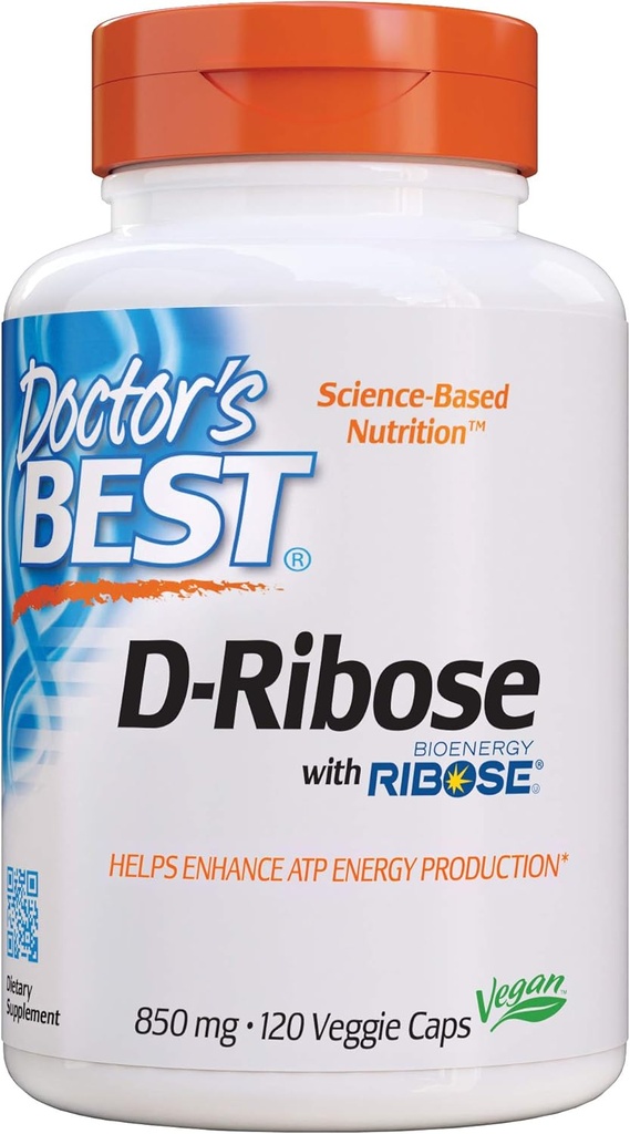 Najlepšie D-Ribose, podporuje ATP výrobu energie, non-GMO, Gluten Free, Soy Free, Vegan 120 Veggie Caps