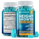 SILVERPEAKS Height Growth Gummies for Kids, Teens & Adults - Height Growth Maximizer Supplement with Calcium, Vitamíny D3 & K2, Magnézium, Zinok pre silu kostí a zvýšenie výšky - 60 Gumové žuvačky