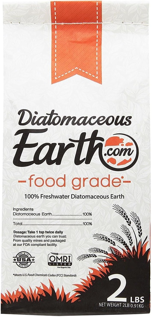 DiatómováEarth 2 Lbs Food Grade - 100% Organic All Natural Diamateous Powder - Diametaly for Humans is Safe Around Children - includes free Scoop