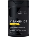 Športový výskum 10 000 iu vitamín D3 doplnok s organickým kokosovým olejom - vitamín D pre silné kosti a imunitné zdravie - podporuje vstrebávanie vápnika - non-GMO - 250mcg, 120 Mini Softgels pre dospelých