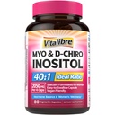 Inozitol Supplement, Myo-Inozitol & D-Chiro Inozitol Fertility Supplements for Women, 40:1 Ideálny pomer, Hormone Balance and Ovarian Support, 80 Vegan Kapsule