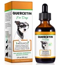 Quercetin pre psy, Pes Quercetin Tekuté kvapky, Pes Quercetin Bylinné doplnky na podporu alergie, Celulárne zdravie, Immune Boost, Antioxidant - 60 ml