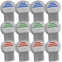 Lice Comb - (Pack of 12) Liečba vši, ktorý je individuálne balené Professional nerezová oceľ Louse a Nit Combs odstraňuje vajcia s okrúhlymi tipy pre Comfort