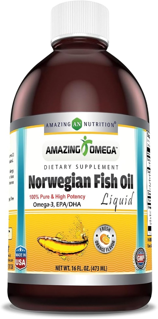 Amazing Omega Nórsky rybí olej 16 Oz Supplement 