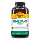 Country Life Omega-3 Fish Oil Supplement, 1000mg, 180mg EPA & 120mg DHA, Fish Oil Concentration, Burpless, 300 Softgels, Certified Gluten Free