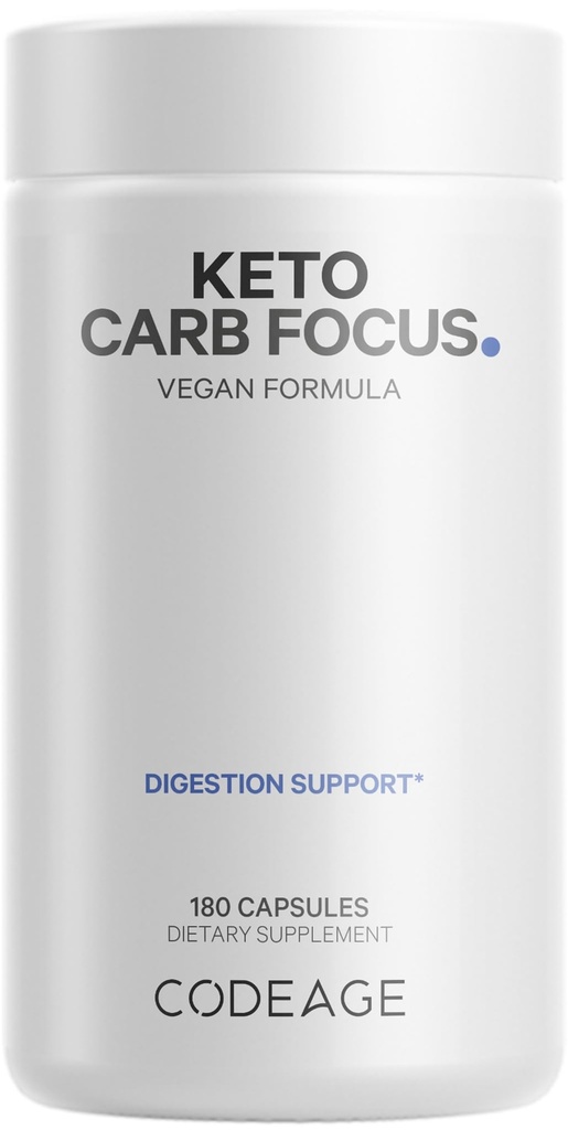 Codeage Keto Carb, Biela obličková fazuľa, Zelený čaj a škorica Bark Supplement, Triple Action Keto Cheat Vegan Pills, Ketogénny, Low Carb Diet Sugar, 3 mesiace Supply, non-GMO, Gluten-Free, 180 Kapsule
