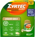 Zyrtec 24 Hodinová úľava na alergiu Tekuté gély, Antihistaminiká Kapsule s cetirizínom HCl Alergická medicína pre všetky dni Relief z Runny nose, sipot, svrbenie očí a viac, 40 Počet