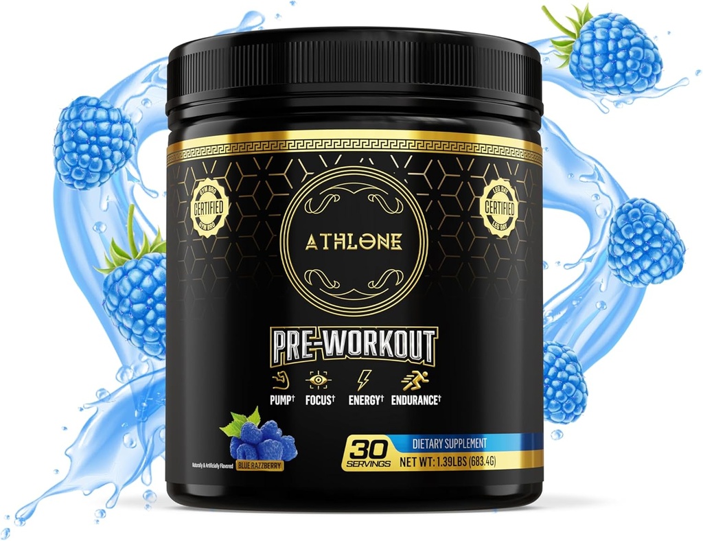 Pre Cvičenie prášok Modrá Malinová Performance Blend- Energy s kofeínom, L-Citrulín, Beta Alaline, Himalájska ružová soľ - žiadne umelé farbivá (30 slúži)