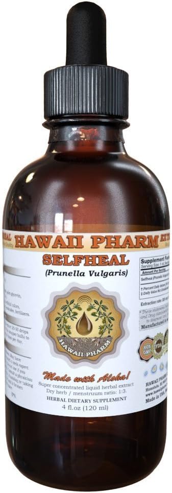 Selfheal Liquid Extract, Organic Selfheal (Prunella Vulgaris) Tinture, Bylinné doplnky, Hawaii Pharm, Made in USA, 4 fl.oz