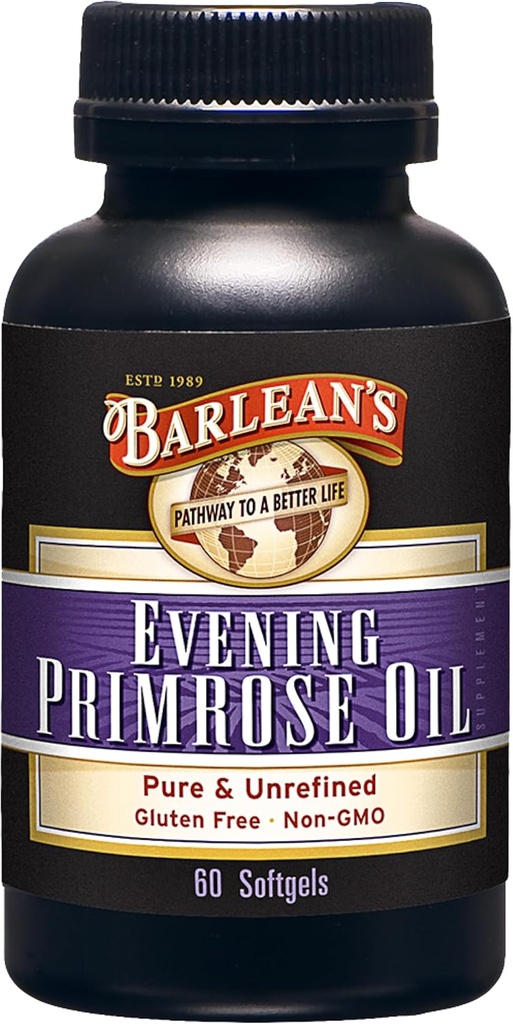 Barleanov evening Primrose Oil Softgels s kyselinou gama-linolénovou (GLA) - non-GMO, Gluten-free - 60-Softgels