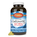 Carlson - Cod Liver Oil Gems, Super 1000 mg, 250 mg Omega-3s, 400 IU (10 μg) Vitamín D3, Wild Caught Norwegian Cod Liver Oil, Nordic Fish Oil Capsules, 250 Softgels
