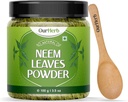 Neem Leaves Powder Natural Solution for Pimple-free Clear Skin & Silky Hair, Ideal for Face Packs, Hair Care, and Pigmentation Support with Wooden Spoon 100g